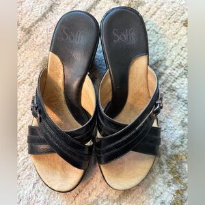 Sofft Women's Black Leather Mules 7W